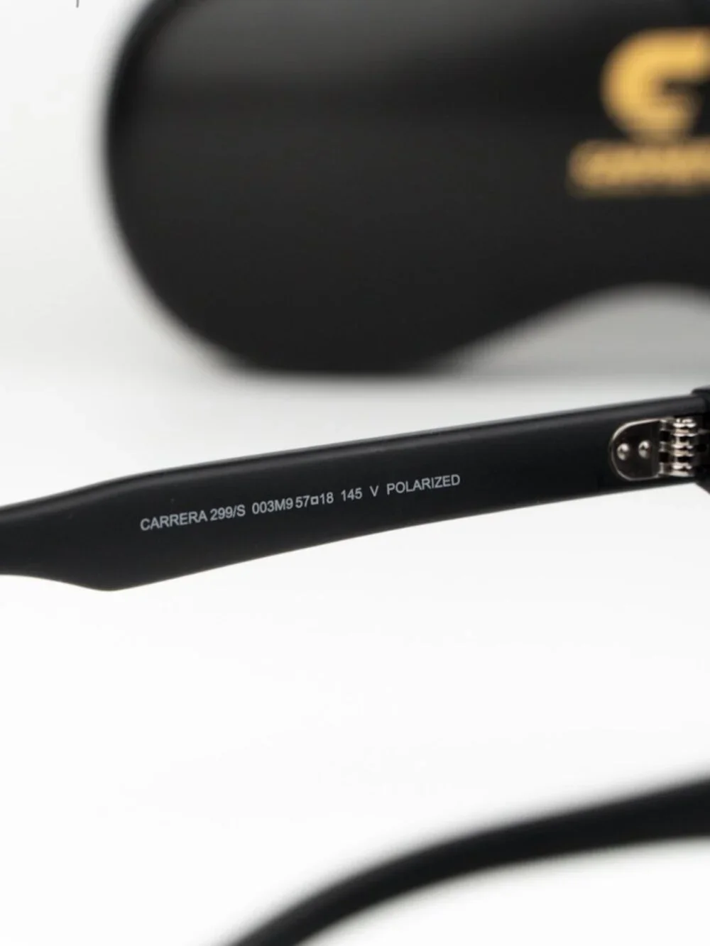 Carrera Men Sunglasses Black Grey Polarized Rectangle CARRERA 299/S 0003/M9 NEW